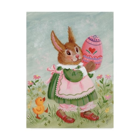 Beverly Johnston 'Bunny In Dress' Canvas Art,24x32